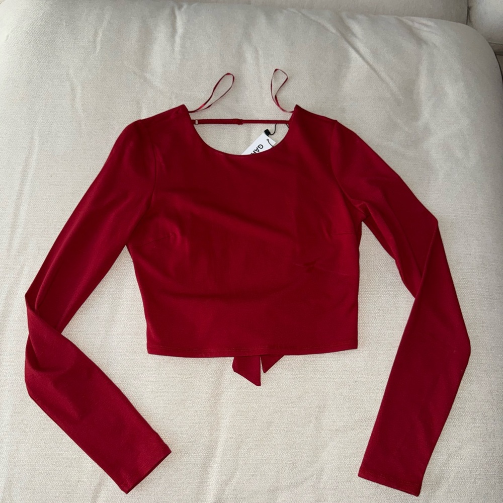 Garage long sleeve red crop